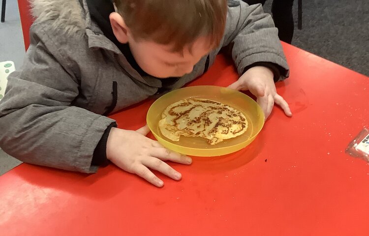 Image of We read Mr Wolf’s pancakes and then we made our own! 