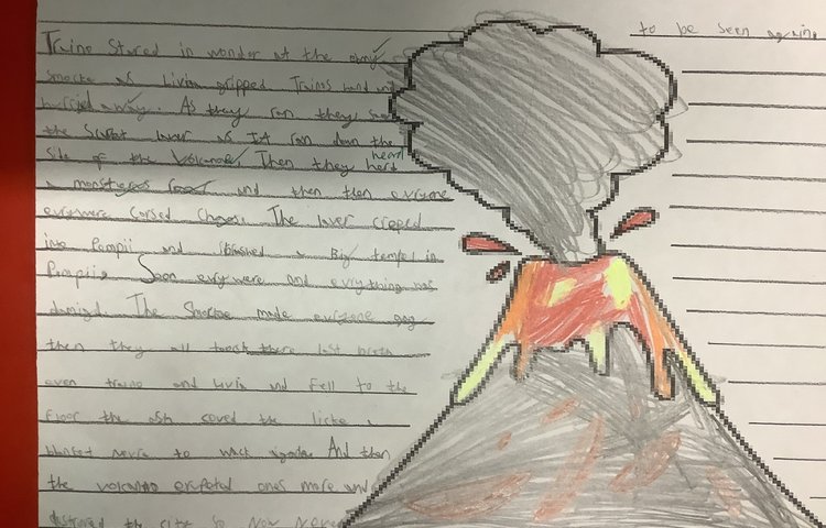 Image of Amazing volcano writing 
