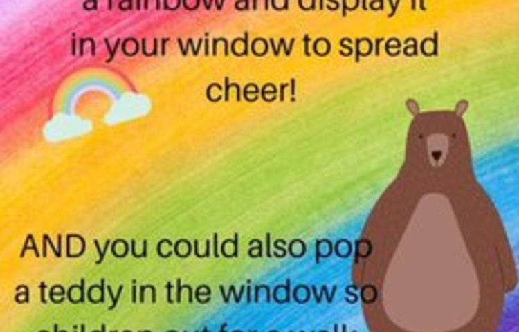 Image of Paint rainbows and put your bears in the windows!