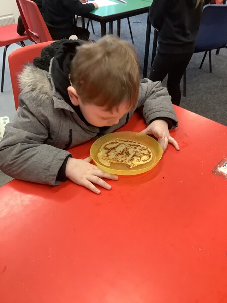 Image of We read Mr Wolf’s pancakes and then we made our own! 