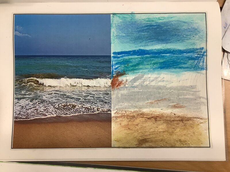 Image of Oil pastel seascapes